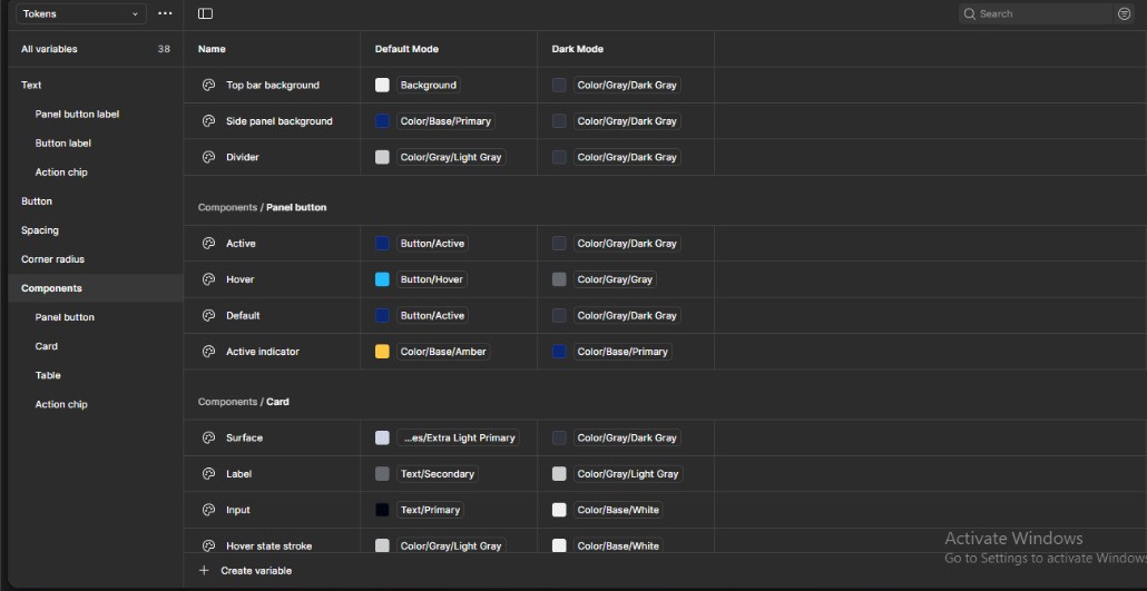 OOU — design system variables