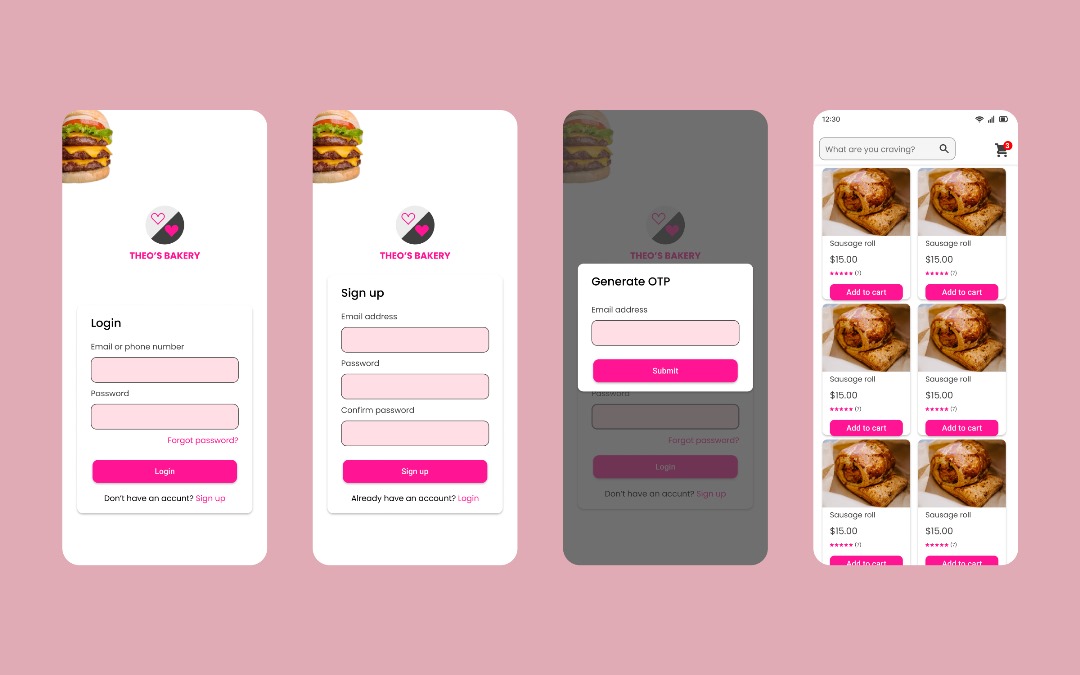 Theo’s Bakery — mockup