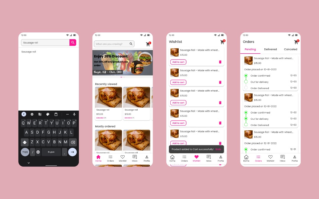 Theo's Bakery Wireframes